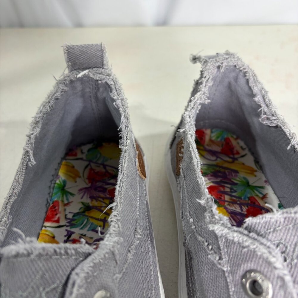 Blowfish Malibu Grey Slip-On Casual Canvas Sneaker Women Size 8.5 - Picture 12 of 13